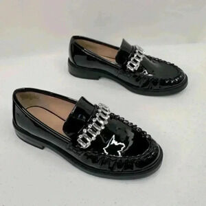 LOFT Women’s Crystal Black Patent Loafers Beautifuly Crystal Embellished Size 6M